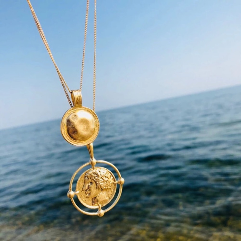 ⚜️[𝟯/$𝟭𝟴]⚜️2 Layered Gold Pendant Choker NEW - Picture 4 of 13